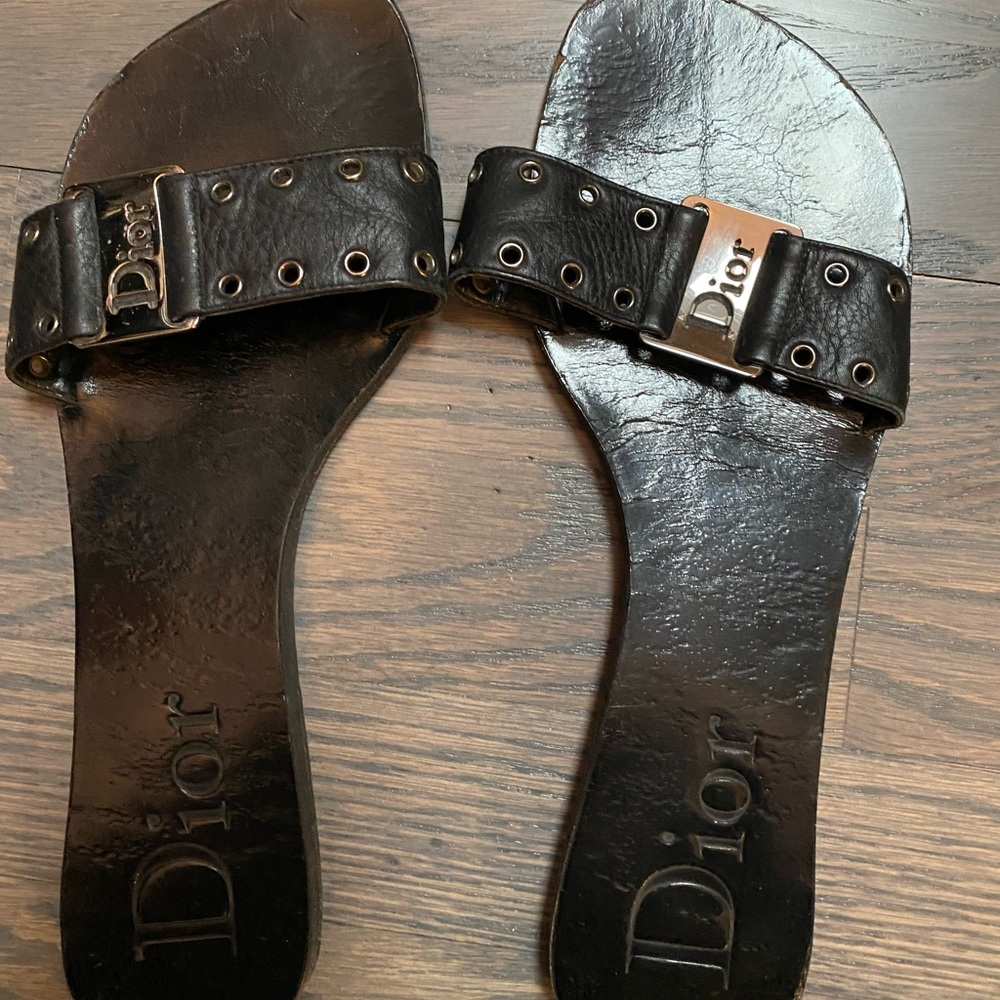 DIOR women’s black and silver sandals